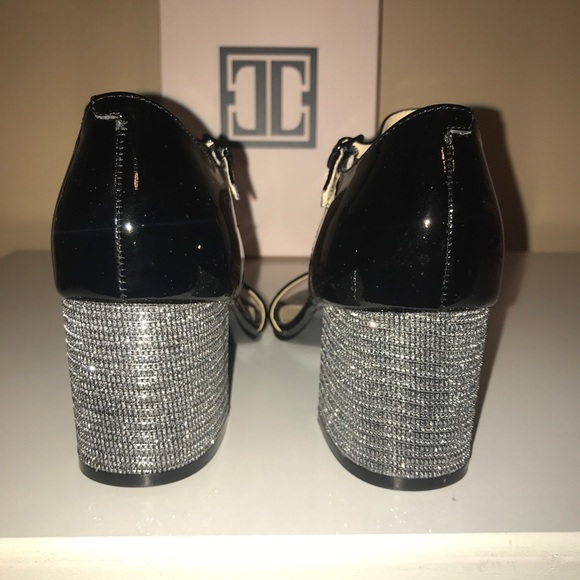 NWT IVANKA TRUMP Bling Block Heel Patent MaryJanes Heels Sandals - Picture 5 of 10